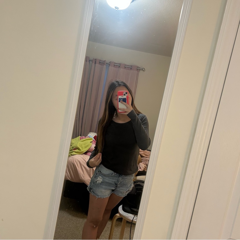 Grey Long Sleeve Top